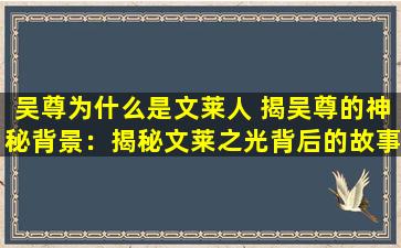 吴尊为什么是文莱人 揭吴尊的神秘背景：揭秘文莱之光背后的故事